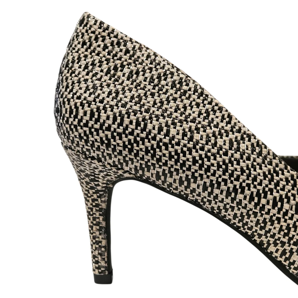 NWT - Alfani - Black and Silver Patterned Heels - Size 9.5